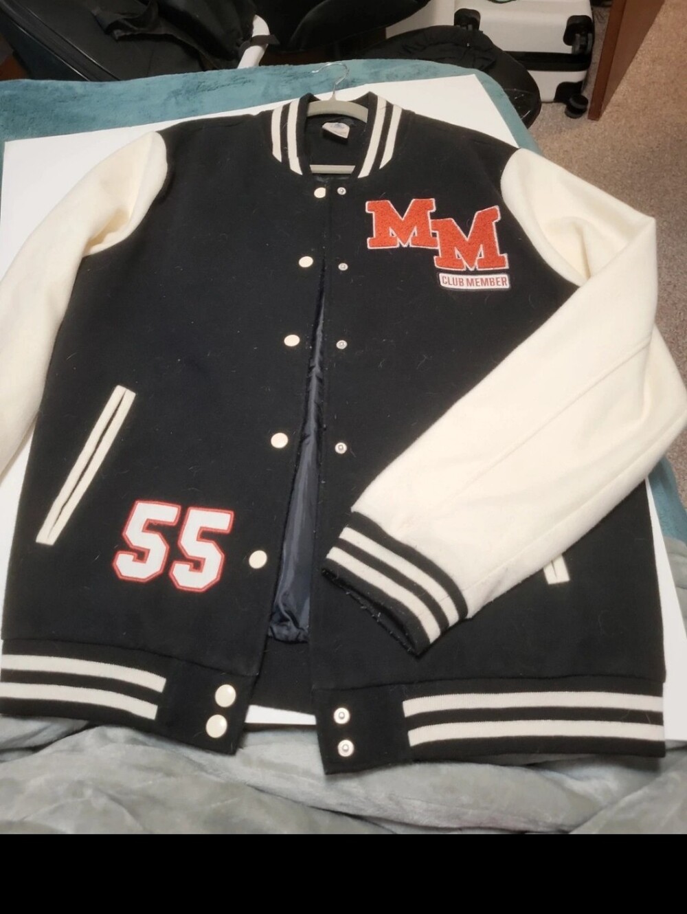 Disney Black and White Varsity Bomber Jacket Mouseketeer Club Member